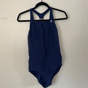 Adidas Blue One-Piece with Front Zipper